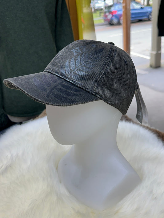 NZ Fern Cap Black Denim