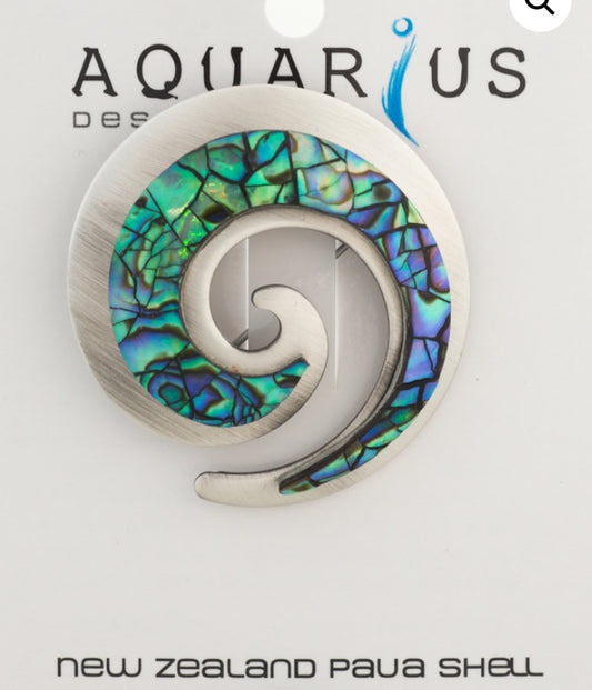 Paua Chrome Koru Brooch