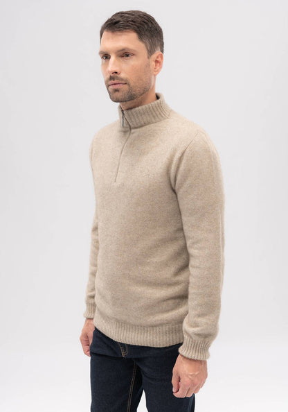 Contrast Half Zip Sweater