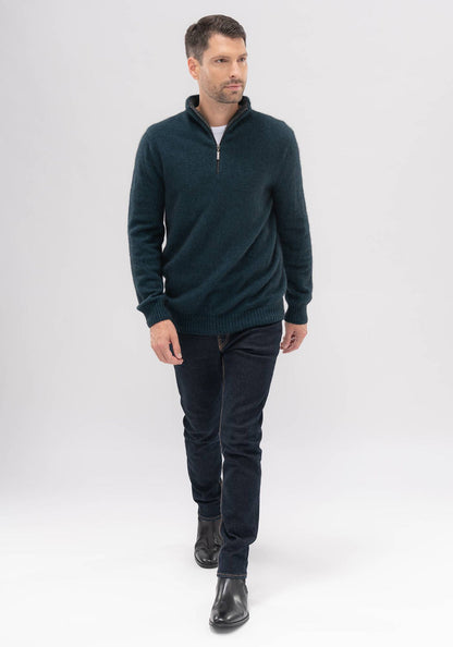 Contrast Half Zip Sweater