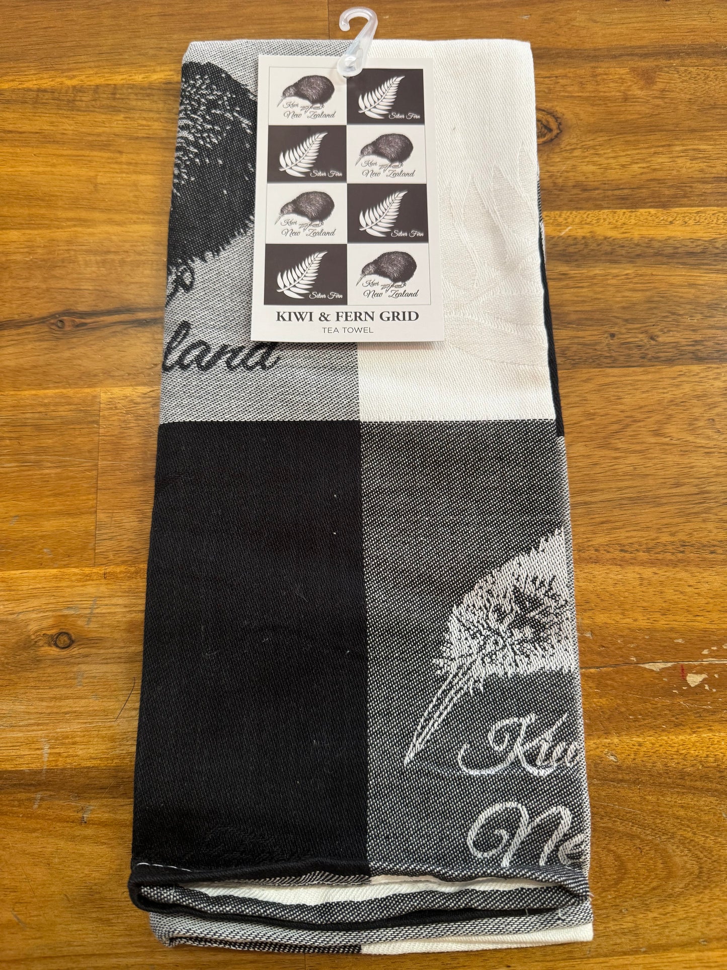 Jacquard Tea Towel With Kiwi and Tui Design