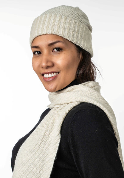 Moss Stitch Plated Beanie