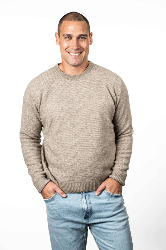 Mens Moss Stitch Plated Jumper