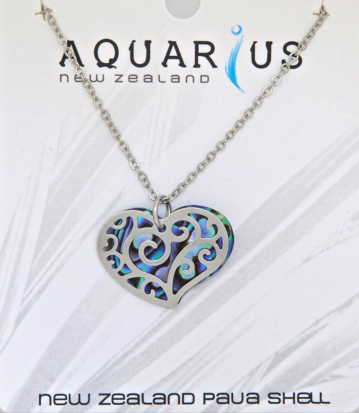 Paua Heart Filigree Pendant