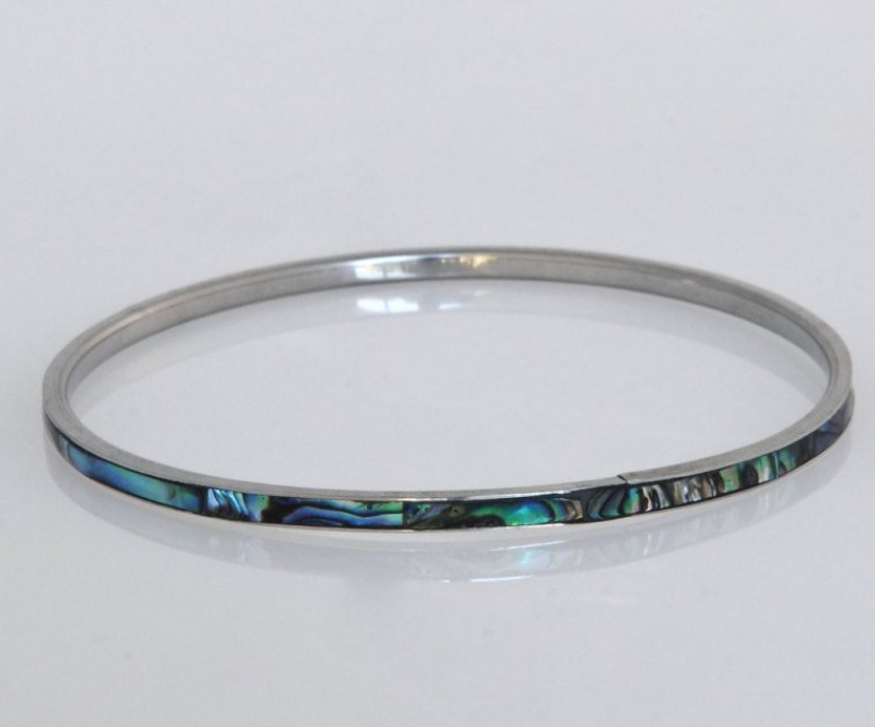 Paua Steel 3mm Bangle